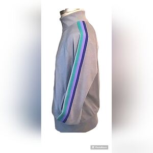 🥼New Athletic works zip-up jacket,gray with colored stripes sleeves, small